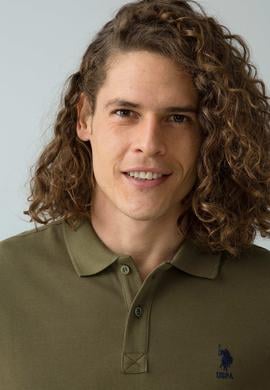 Erkek Koyu Haki Polo Yaka T-Shirt Basic - 50199819072