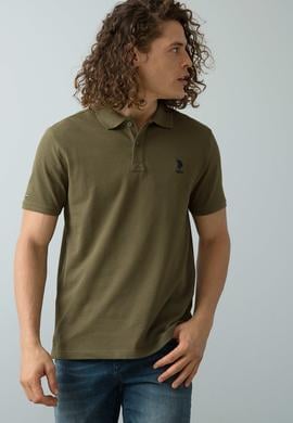 Erkek Koyu Haki Polo Yaka T-Shirt Basic - 50199819072