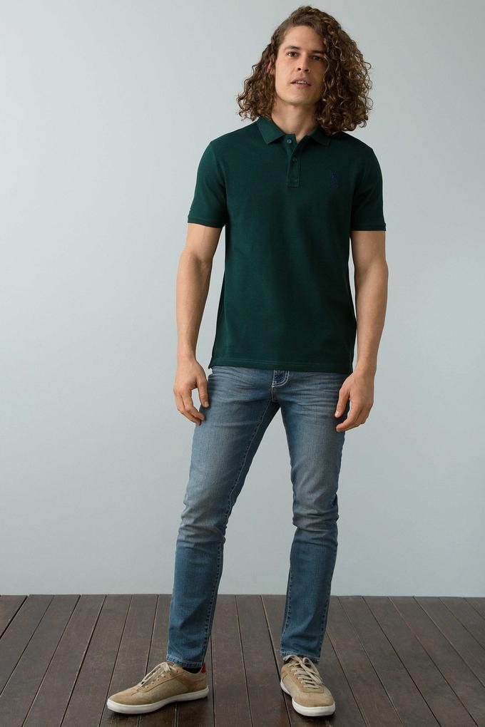 Erkek Koyu Yeşil Basic Tişört