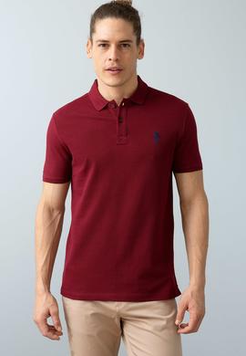 Erkek Bordo Polo Yaka T-Shirt Basic - 50199819177
