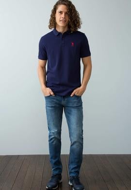 Erkek Lacivert Polo Yaka T-Shirt Basic - 50199833153