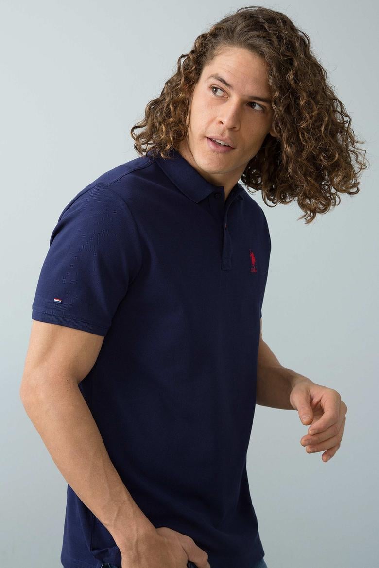 Erkek Lacivert Polo Yaka T-Shirt Basic - 50199833153