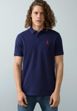 Erkek Lacivert Polo Yaka T-Shirt Basic - 50199833153