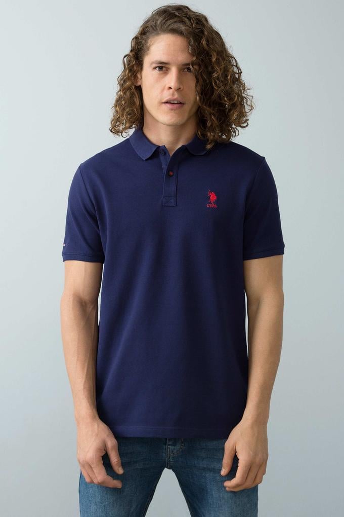 Erkek Lacivert Polo Yaka T-Shirt Basic
