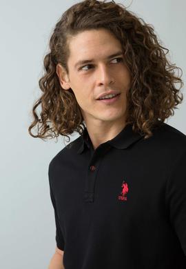 Erkek Siyah Polo Yaka T-Shirt Basic - 50199833196