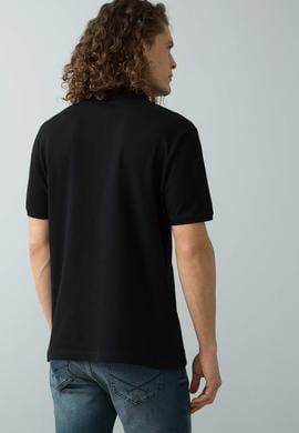 Erkek Siyah Polo Yaka T-Shirt Basic - 50199833196