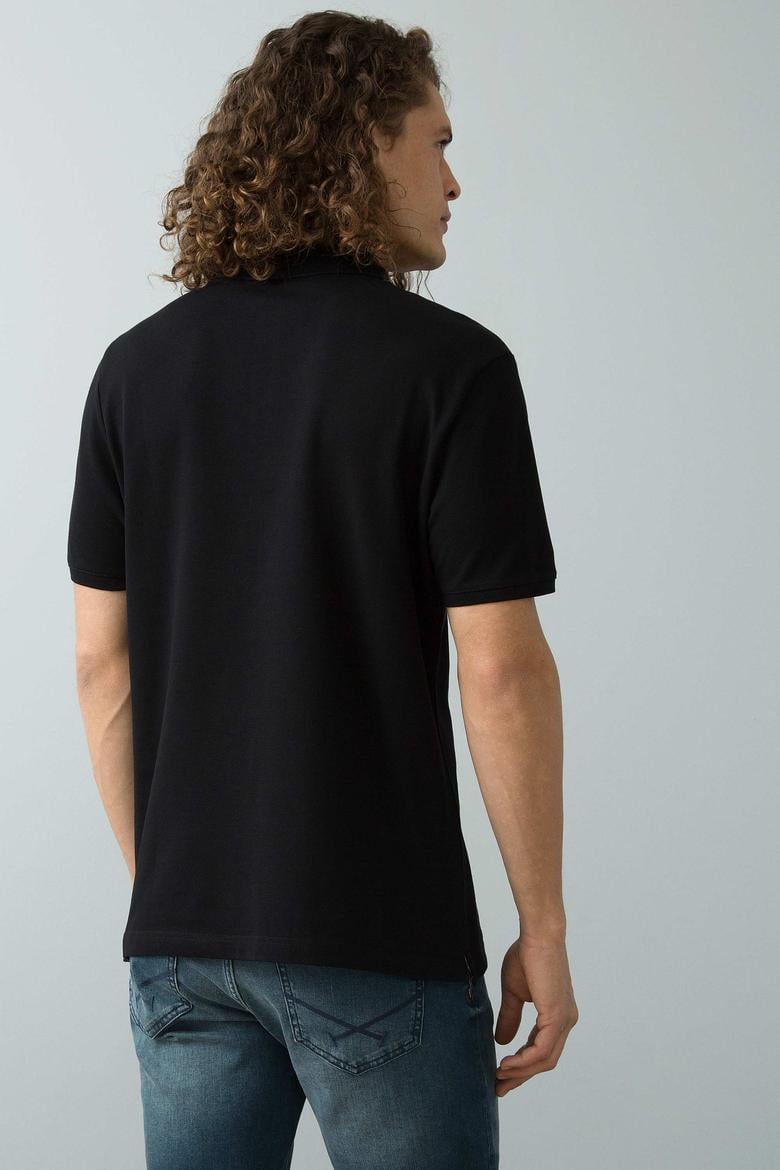 Erkek Siyah Polo Yaka T-Shirt Basic - 50199833196