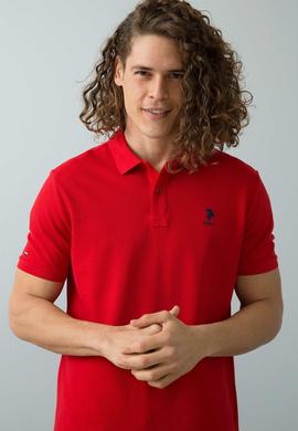 Erkek Kırmızı Polo Yaka Basic T-Shirt - 50199833222