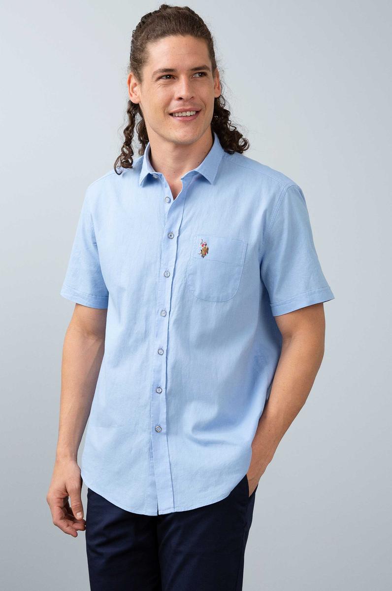 Erkek Mavi Gömlek Kısakol