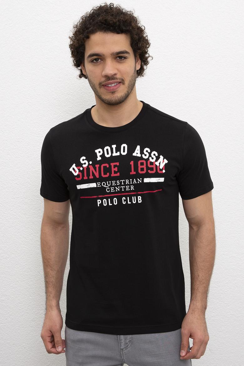 Erkek Siyah Bisiklet Yaka T-Shirt