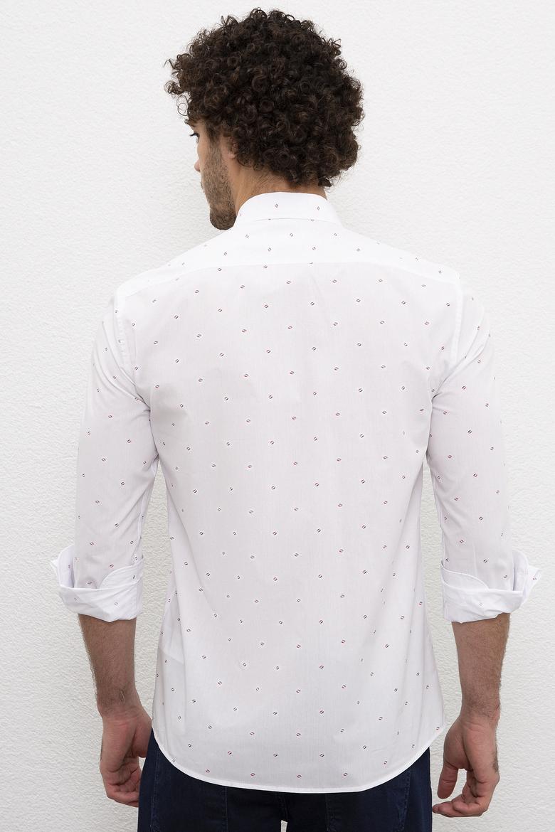 Erkek Kırmızı Desenli Gömlek Uzunkol - 50218629014