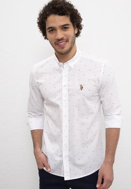 Erkek Kırmızı Desenli Gömlek Uzunkol - 50218629014