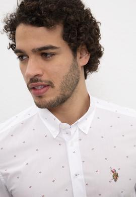 Erkek Kırmızı Desenli Gömlek Uzunkol - 50218629014