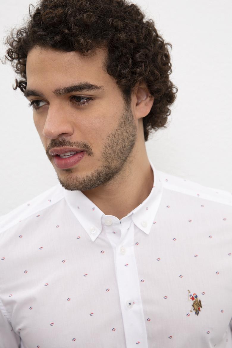 Erkek Kırmızı Desenli Gömlek Uzunkol - 50218629014