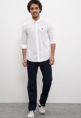 Erkek Kırmızı Desenli Gömlek Uzunkol - 50218629014