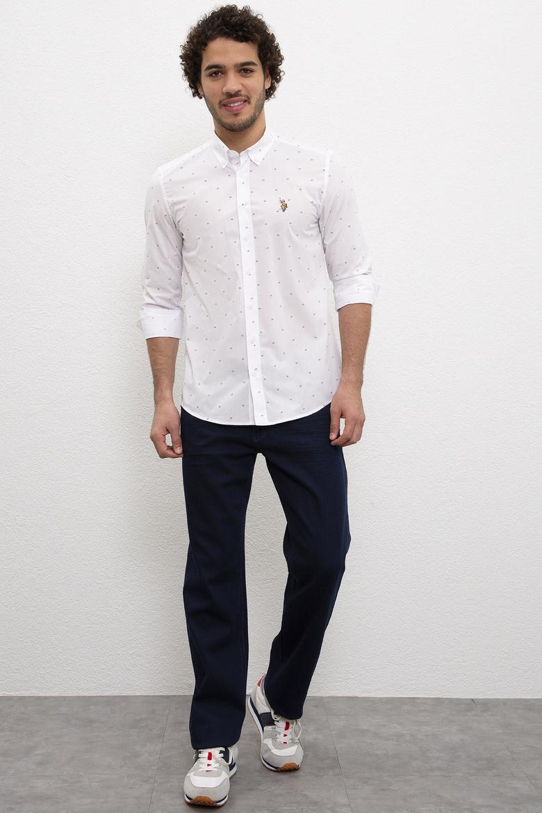 Erkek Kırmızı Desenli Gömlek Uzunkol - 50218629014