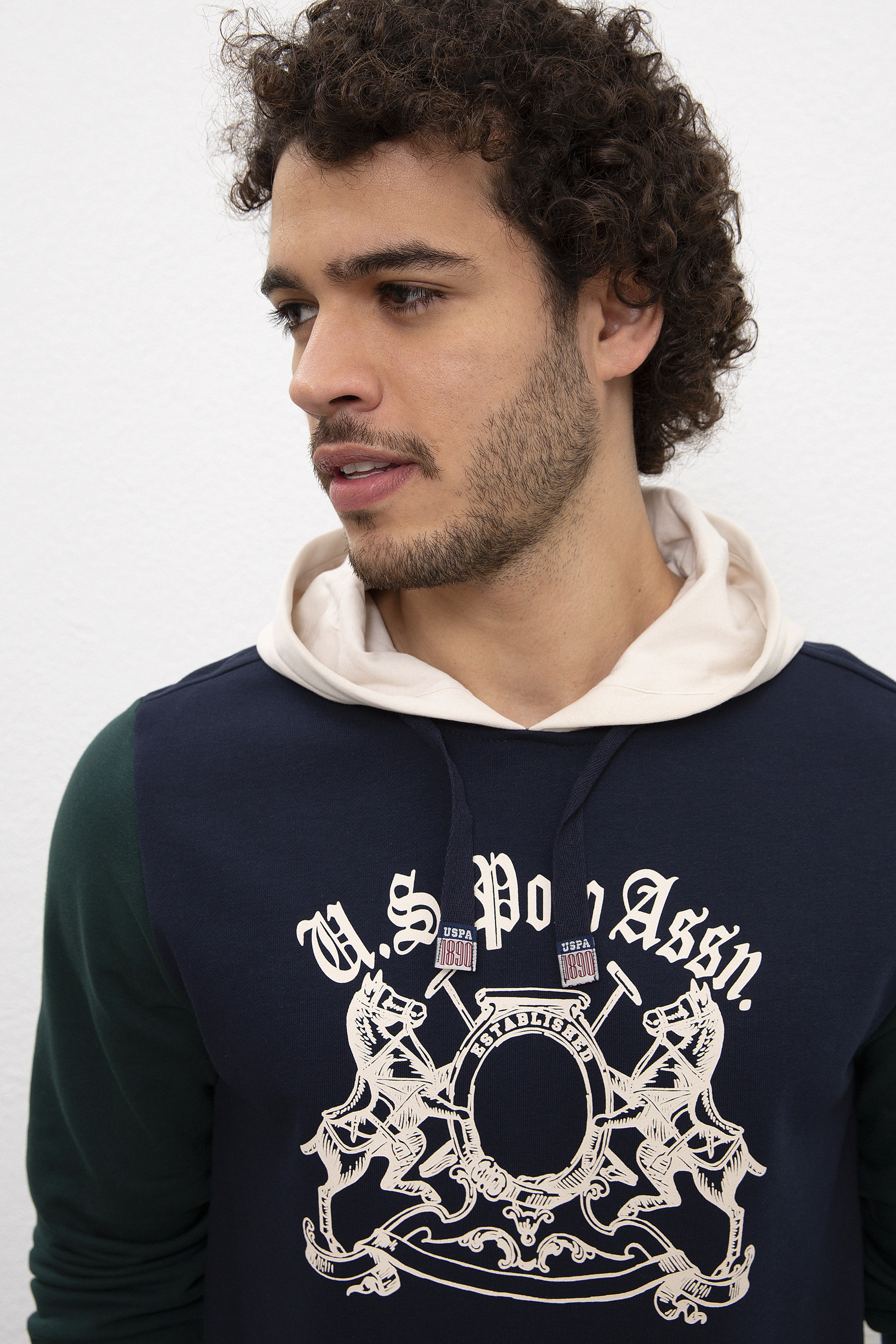 Erkek Lacivert Kapüşonlu Sweatshirt - Image 2
