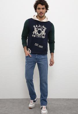 Erkek Lacivert Kapüşonlu Sweatshirt - 50207577002