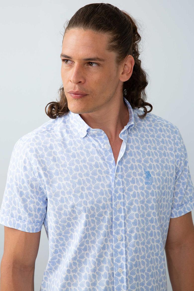 Erkek Mavi Gömlek Kısakol