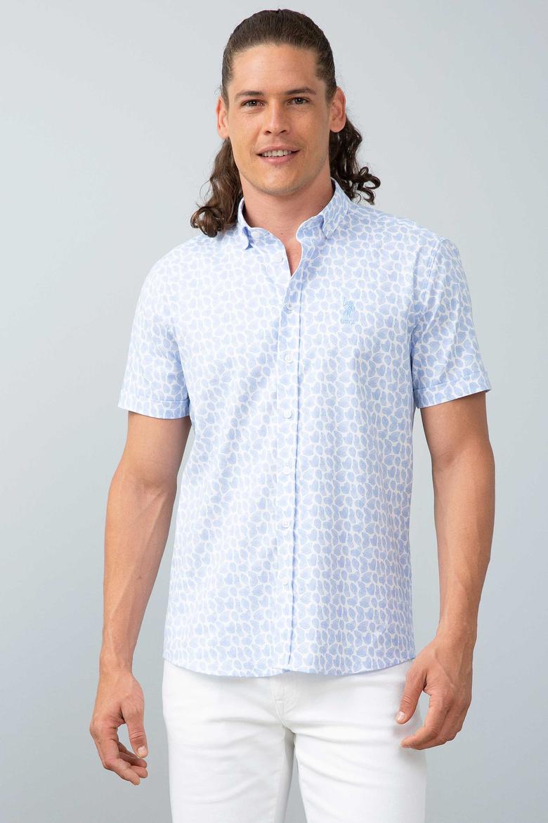 Erkek Mavi Gömlek Kısakol - 50202383003