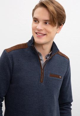 Erkek Lacivert Dik Yaka Sweatshirt - 50209208011