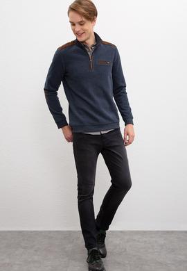 Erkek Lacivert Dik Yaka Sweatshirt - 50209208011