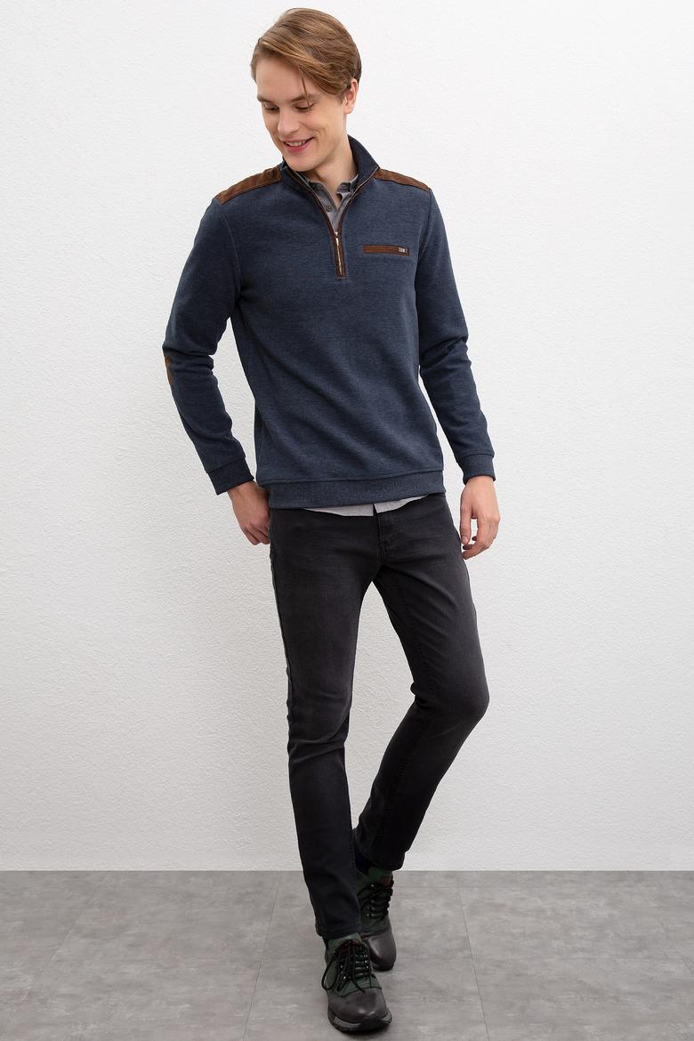 Erkek Lacivert Dik Yaka Sweatshirt - 50209208011