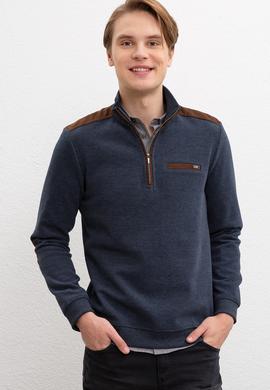 Erkek Lacivert Dik Yaka Sweatshirt - 50209208011