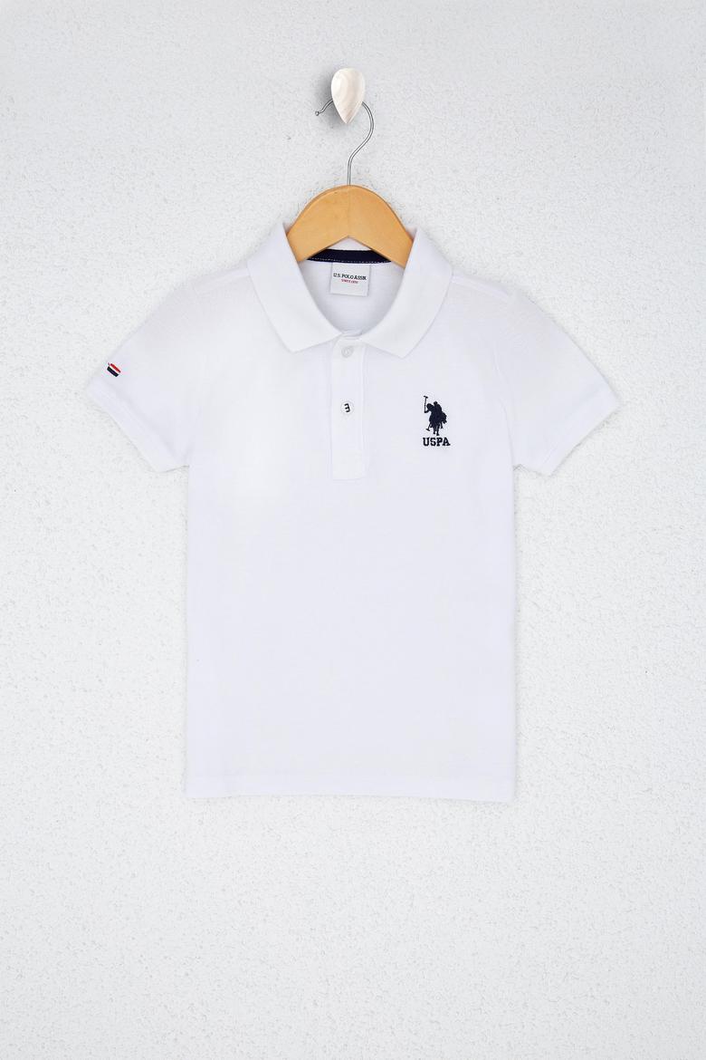 Erkek Çocuk Beyaz Polo Yaka Tişört