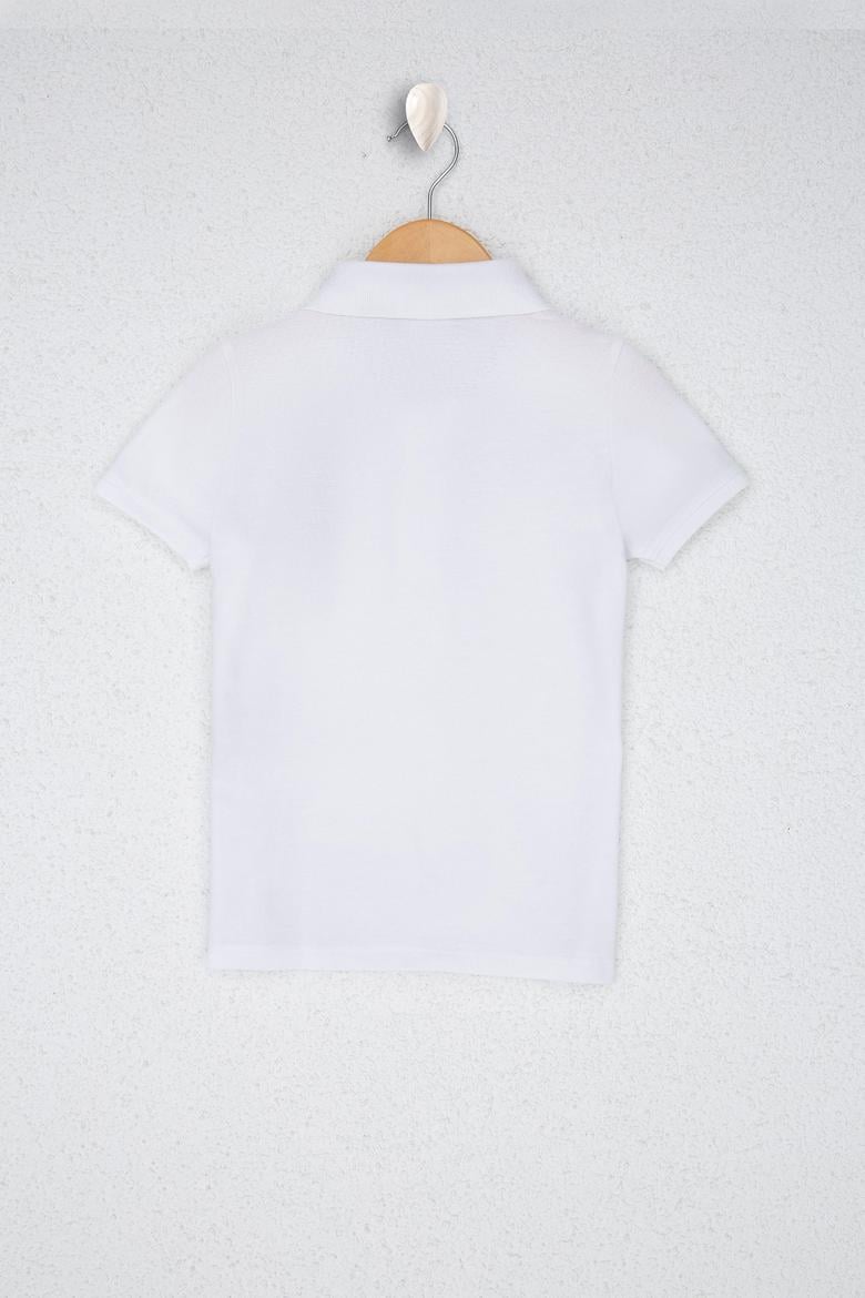 Erkek Çocuk Beyaz Polo Yaka Tişört - 50222608015