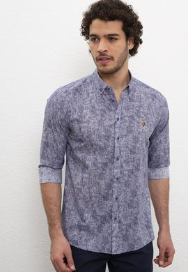 Erkek Lacivert Gömlek Uzunkol - 50218435004