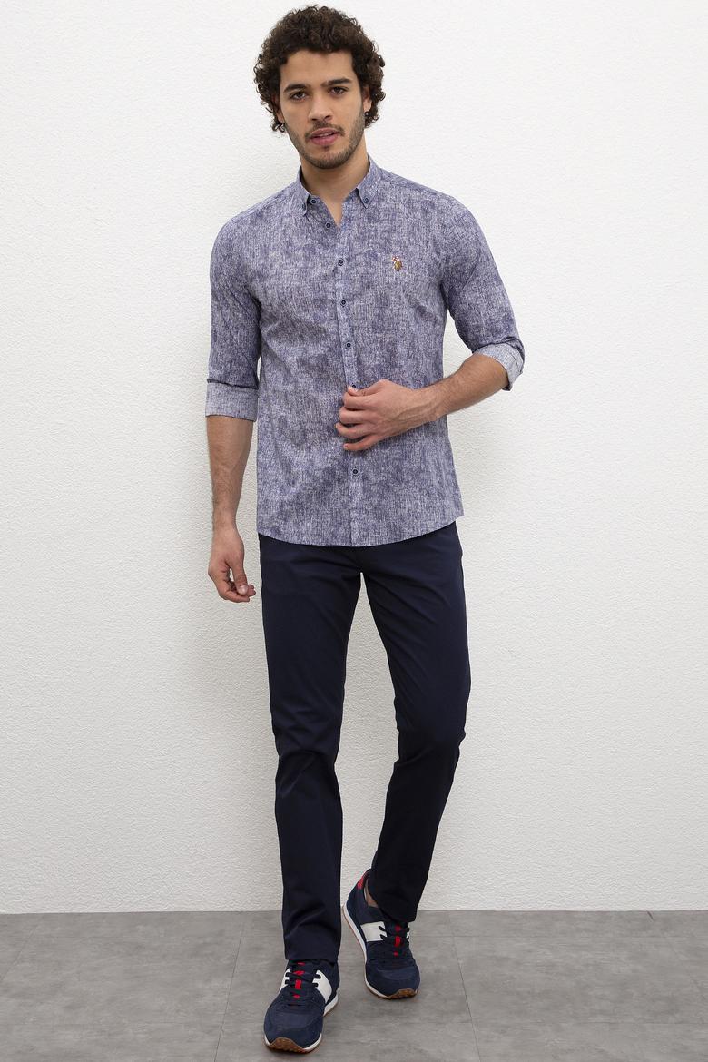 Erkek Lacivert Gömlek Uzunkol - 50218435004