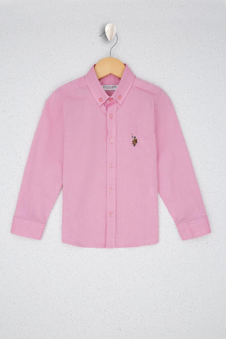 Erkek Çocuk Pembe Uzun Kollu Gömlek