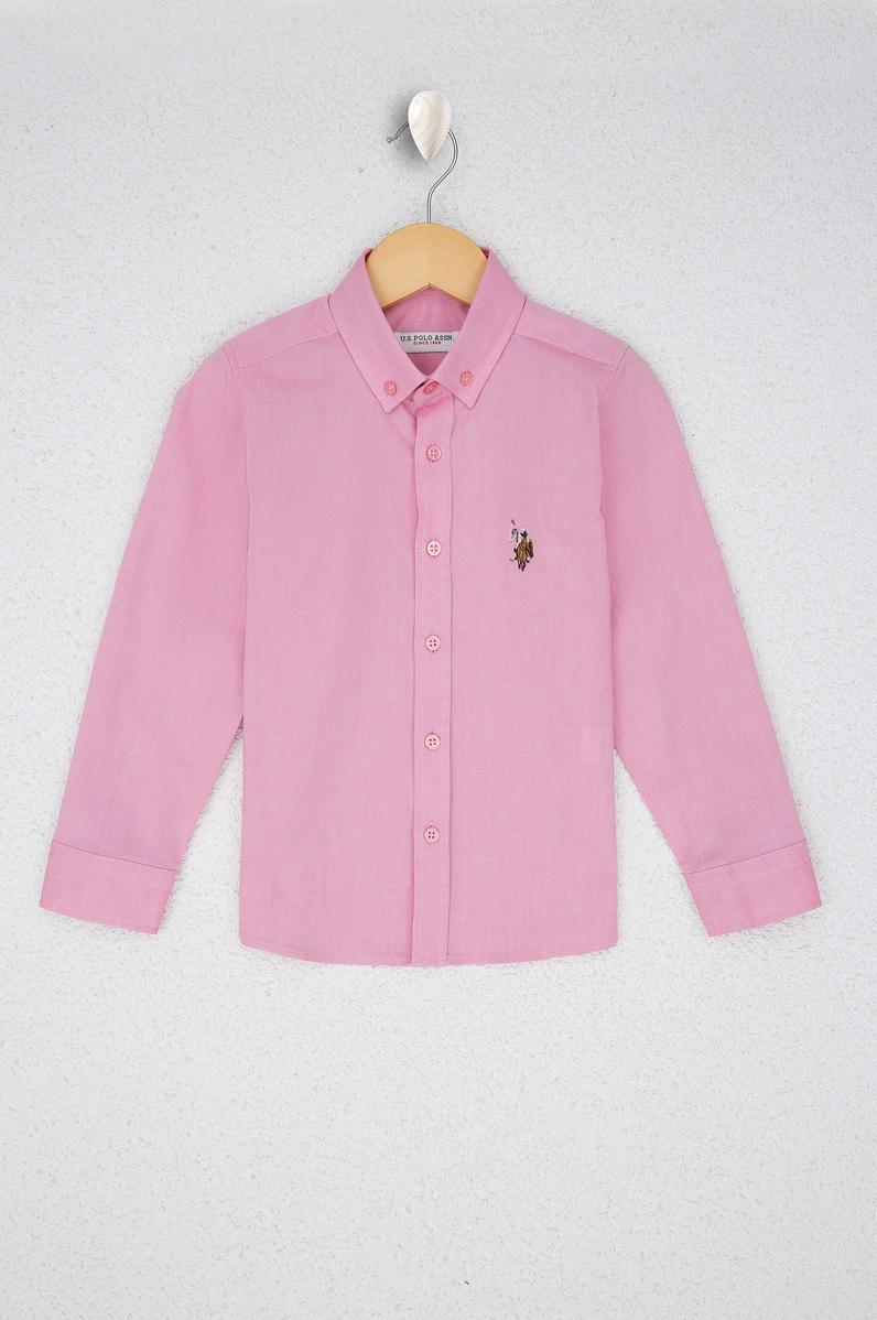 Erkek Çocuk Pembe Uzun Kollu Gömlek