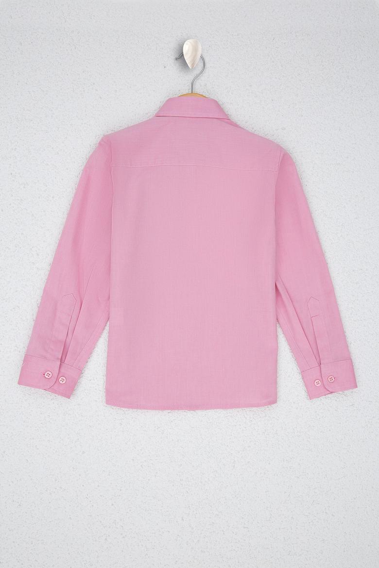 Erkek Çocuk Pembe Uzun Kollu Gömlek - 50222556119