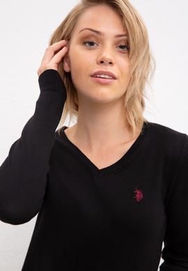 Kadın Siyah Basic Kazak - 50211243031