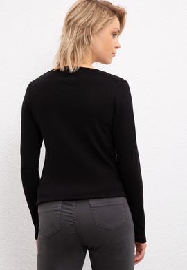 Kadın Siyah Basic Kazak - 50211243031