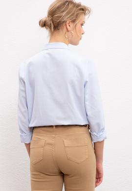 Kadın Mavi Gömlek Uzunkol Basic - 50217689010