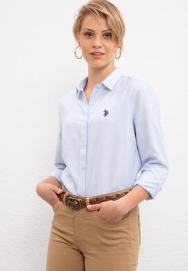 Kadın Mavi Gömlek Uzunkol Basic - 50217689010