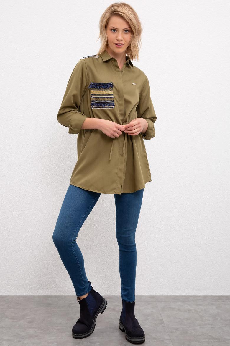 Kadın Yeşil Gömlek Uzunkol - 50207142005