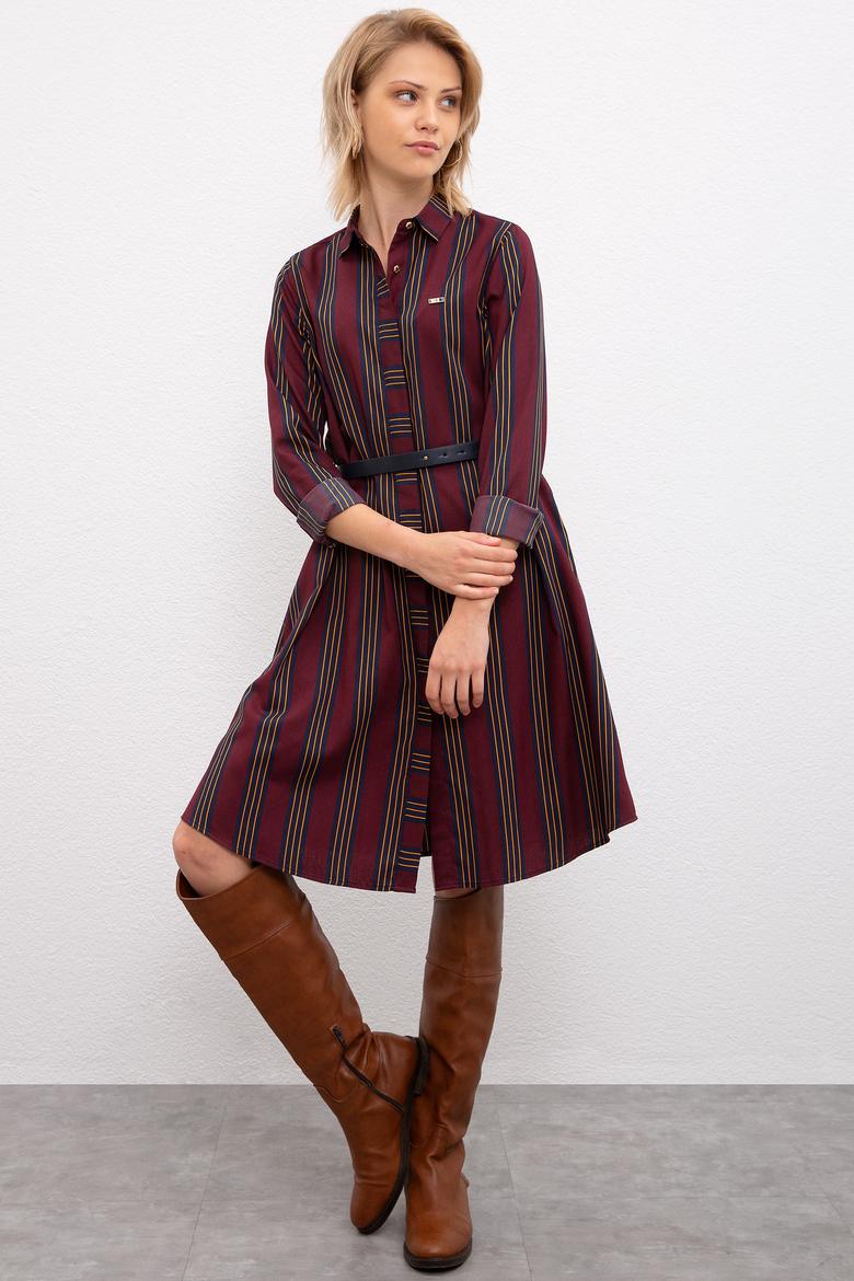 Kadın Kırmızı Dokuma Elbise