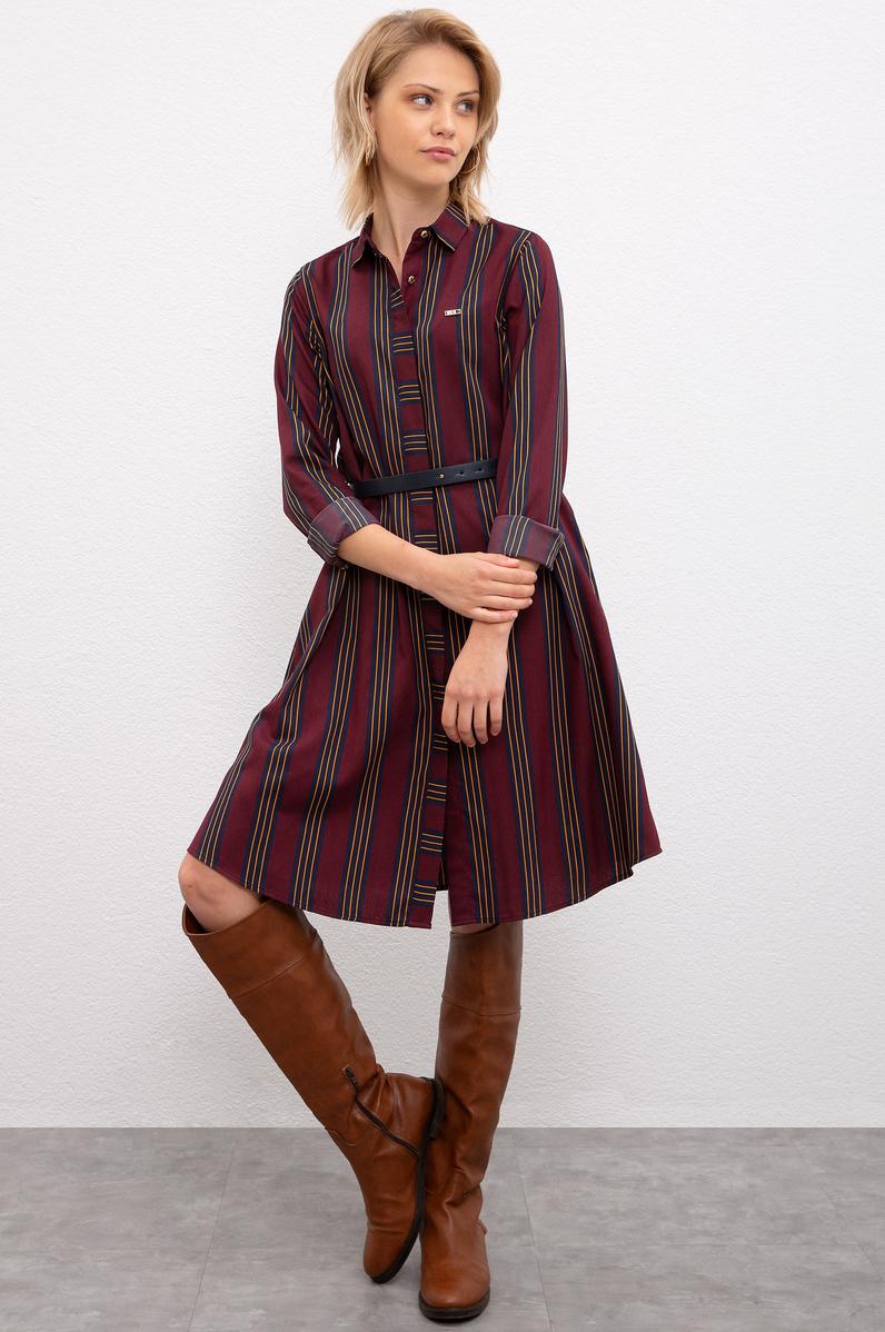 Kadın Kırmızı Dokuma Elbise