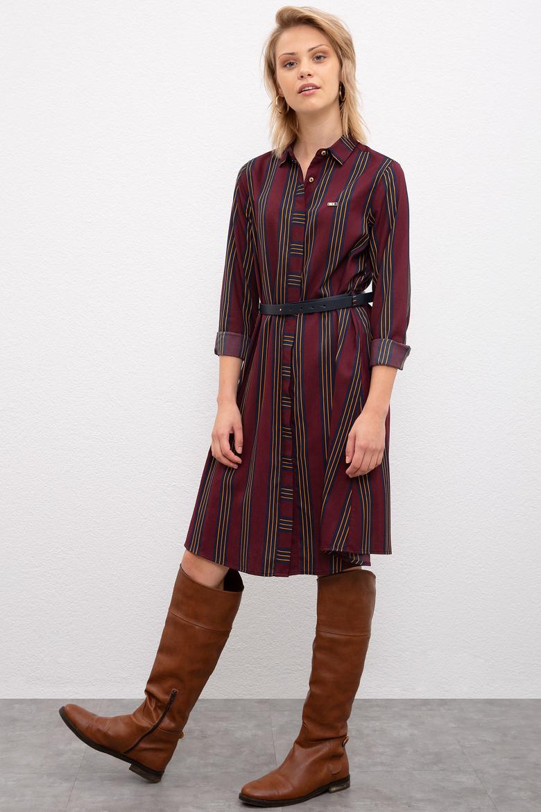 Kadın Kırmızı Dokuma Elbise - 50207466003