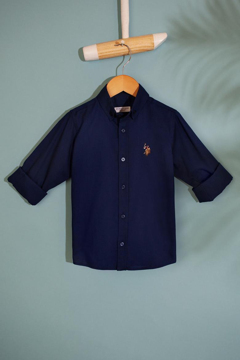 Erkek Çocuk Lacivert Gömlek Uzunkol