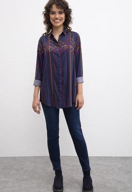 Kadın Lacivert Gömlek - 50207186005