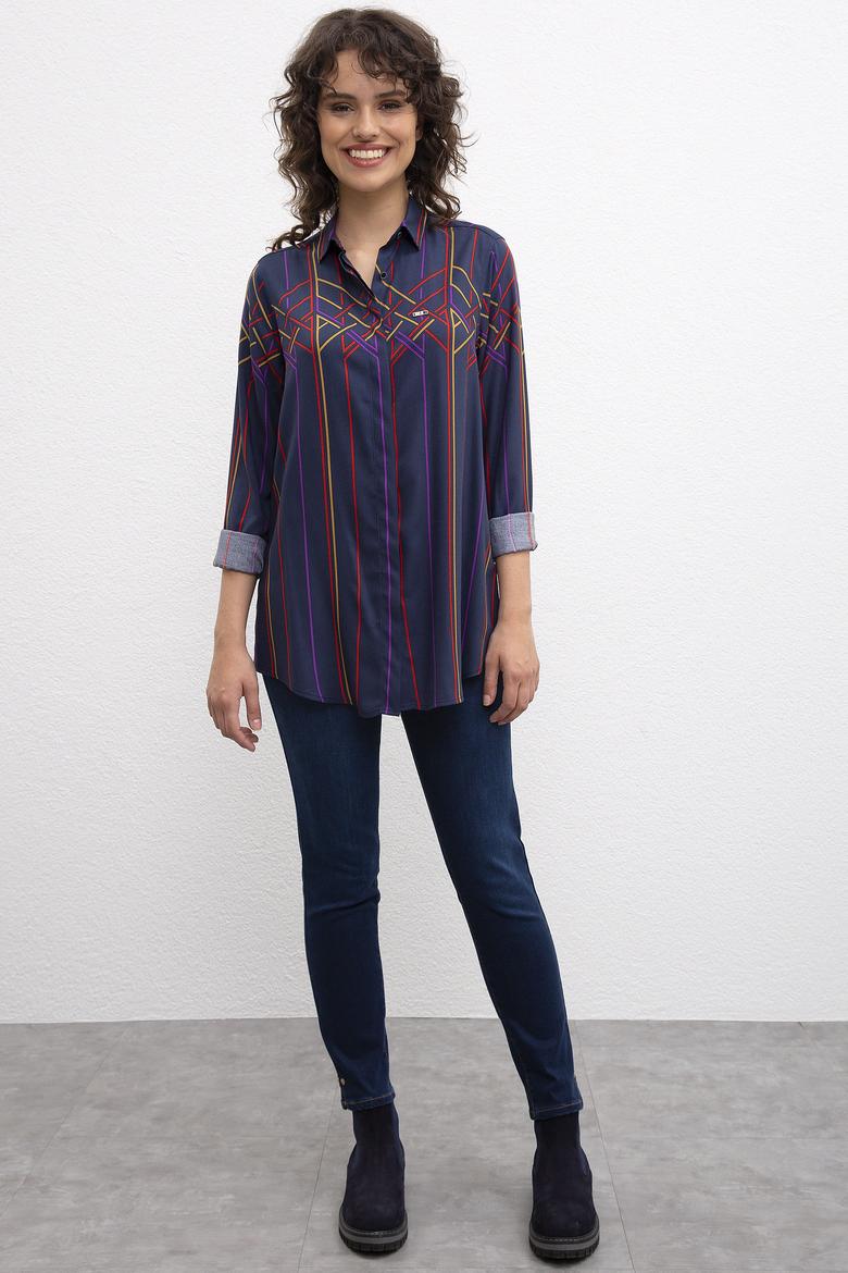 Kadın Lacivert Gömlek - 50207186005