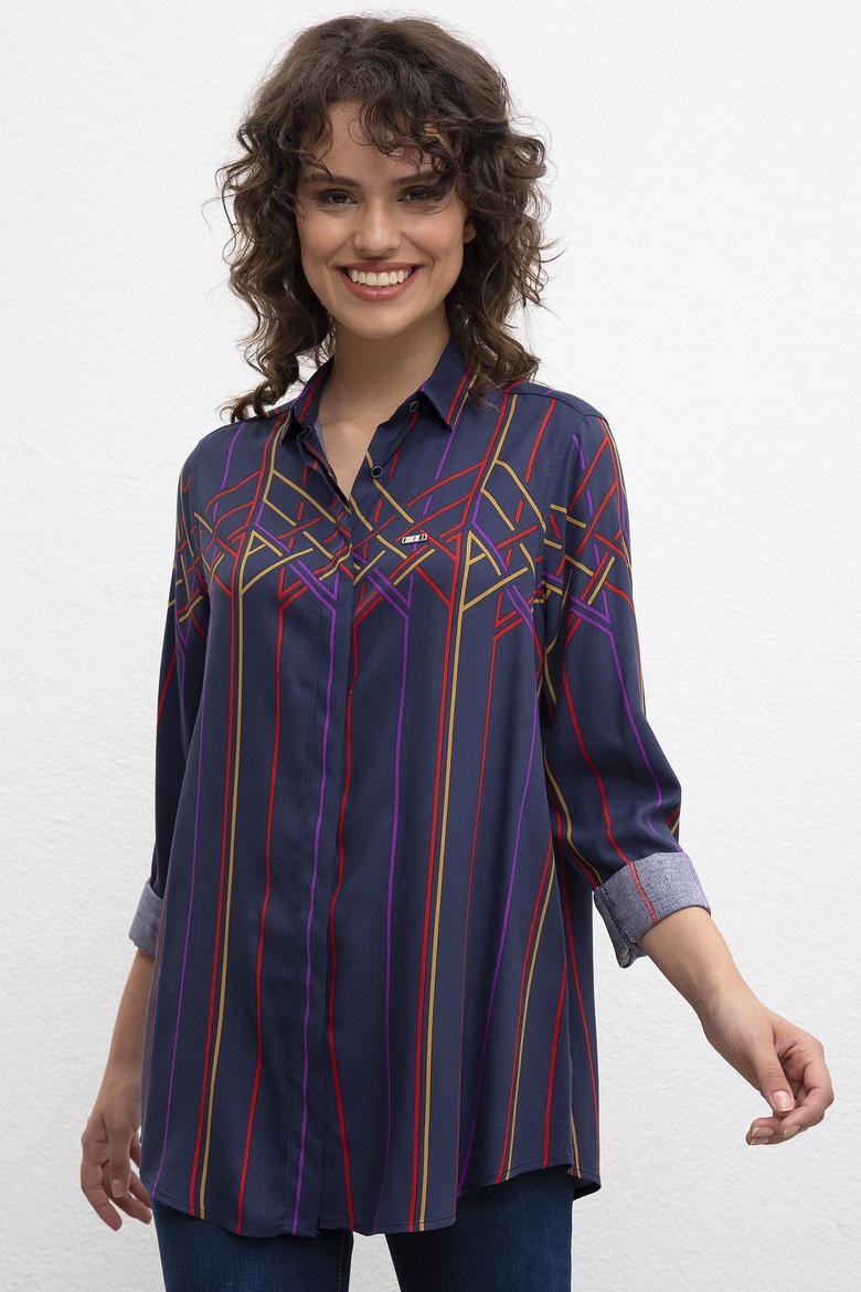 Kadın Lacivert Gömlek