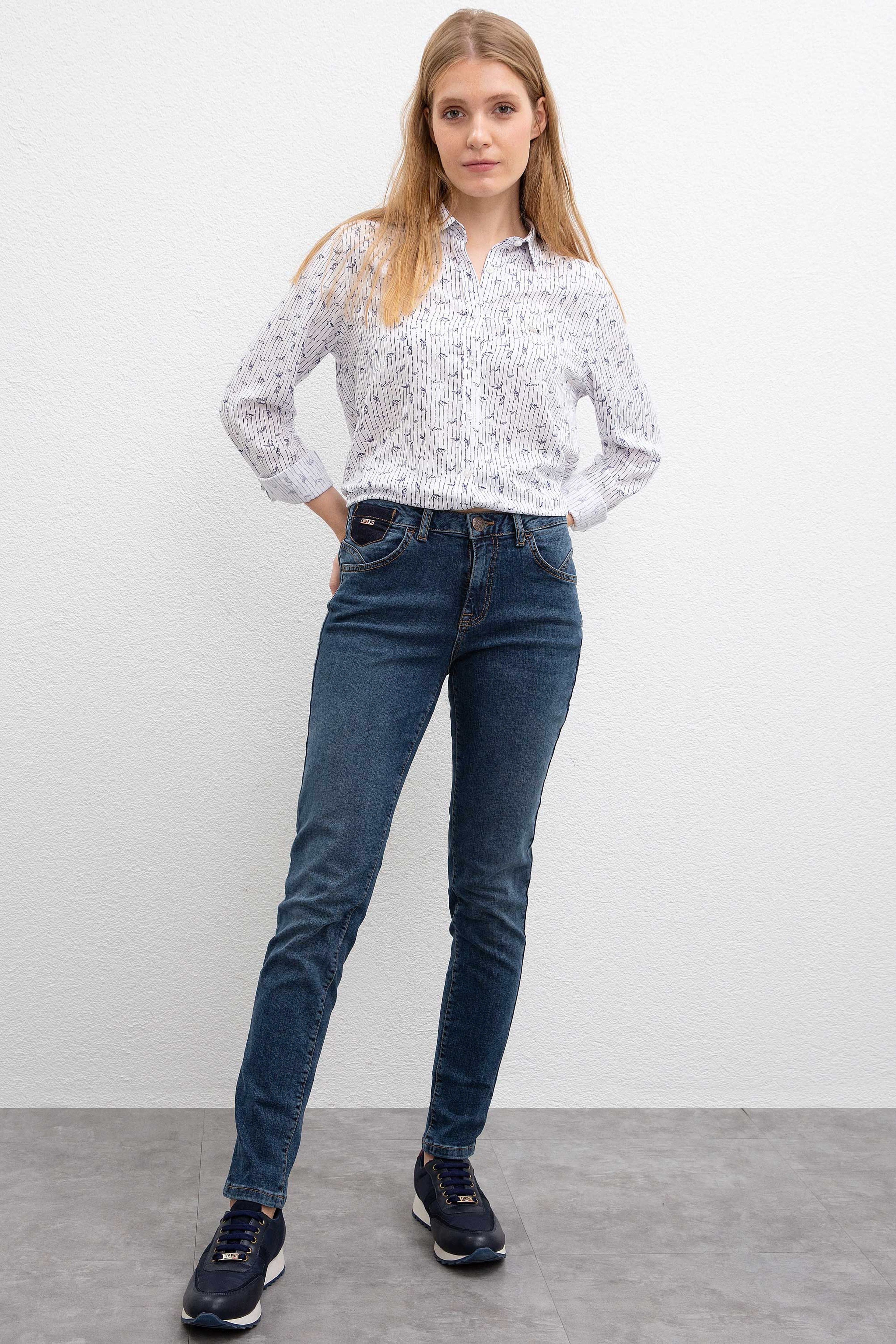 Kadın Mavi Denim Pantolon - Image 1