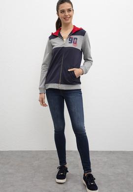 Kadın Gri Melanj Sweatshirt - 50205817005