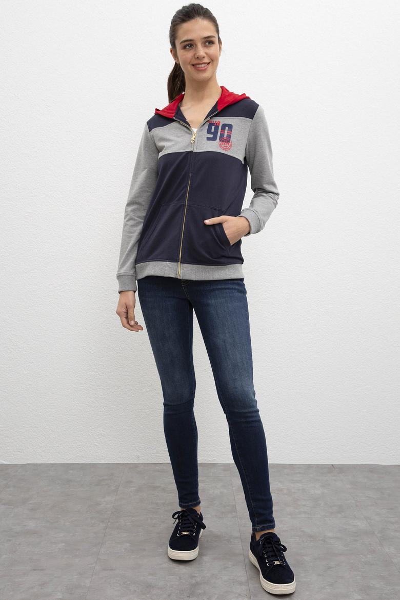 Kadın Gri Melanj Sweatshirt - 50205817005